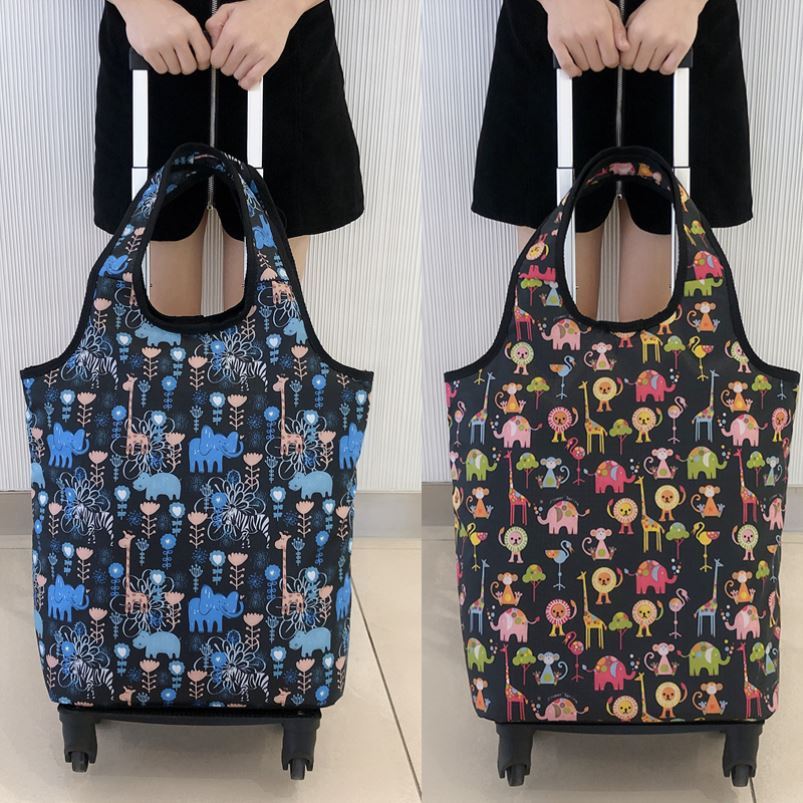 Buy Grocery Cart Cloth Bag Small Drawcart Universal Wheels Old Man Used Trolley Super Light Large Capacity Drawbar Bag Can Fold