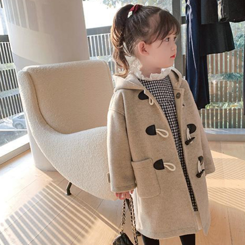 2022 new girl's spring and autumn foreign fur coat baby Han version children thickened warm coat trendy child clothing