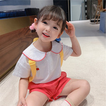 Summer Girls Han Edition Fashion Shirt Kit Girls Fruit Loose Short Sleeve Short Short Short Short Short Short Short Set