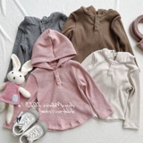 Осеннее детское трикотажное платье для отдыха с капюшоном, детская одежда, 2023