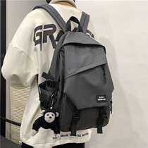 Boys handsome schoolbags female college students street trend junior high school campus Korean version overpower remedial class double shoulder bag light