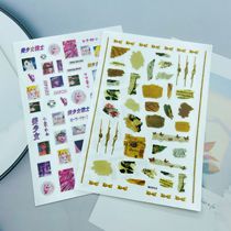DIY Japanese synchronous thin see-through adhesive nail art stickers new poster style beautiful girl series