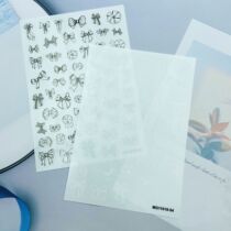DIY Japanese Synchronized Thin Translucent Adhesive Manicure Stickers New Black and White Elegant Bow Series