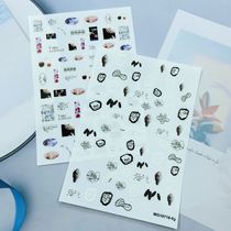 DIY Japanese synchronous thin see-through adhesive nail art stickers new English special-shaped series