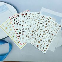 DIY Japanese Synchronized Thin Translucent Adhesive Manicure Stickers New Delicate Flowers and Butterflies