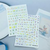 DIY Japanese synchronous thin see-through adhesive nail art stickers new fresh and small floral series