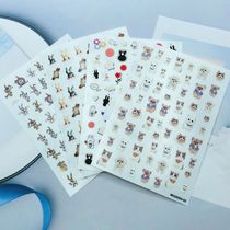 DIY Japanese Synchronized Thin Translucent Adhesive Manicure Stickers New Bunny Kittens and Puppies Series
