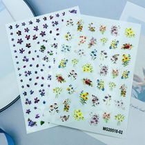 DIY Japanese synchronous thin see-through adhesive nail art stickers new style fresh and simple flowers blooming colorfully