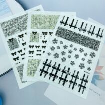 DIY Japanese synchronized thin see-through adhesive manicure stickers linen texture bow flower series