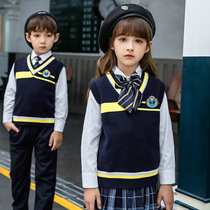 British style kindergarten uniform suit School uniform set primary school dress male and female children Academy style performance class uniform
