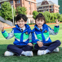 British style assault clothes school uniforms set primary school students autumn and winter children plus velvet warm sports class uniforms kindergarten uniforms