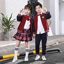 Kindergarten garden uniform spring and autumn baseball uniform three-piece set for childrens sports performance Academy style class uniforms