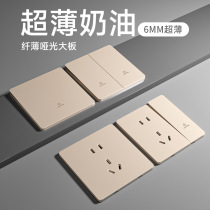 tep international electrician g15 ultra-thin golden large plate 86 type household concealed wall oblique five-hole switch socket