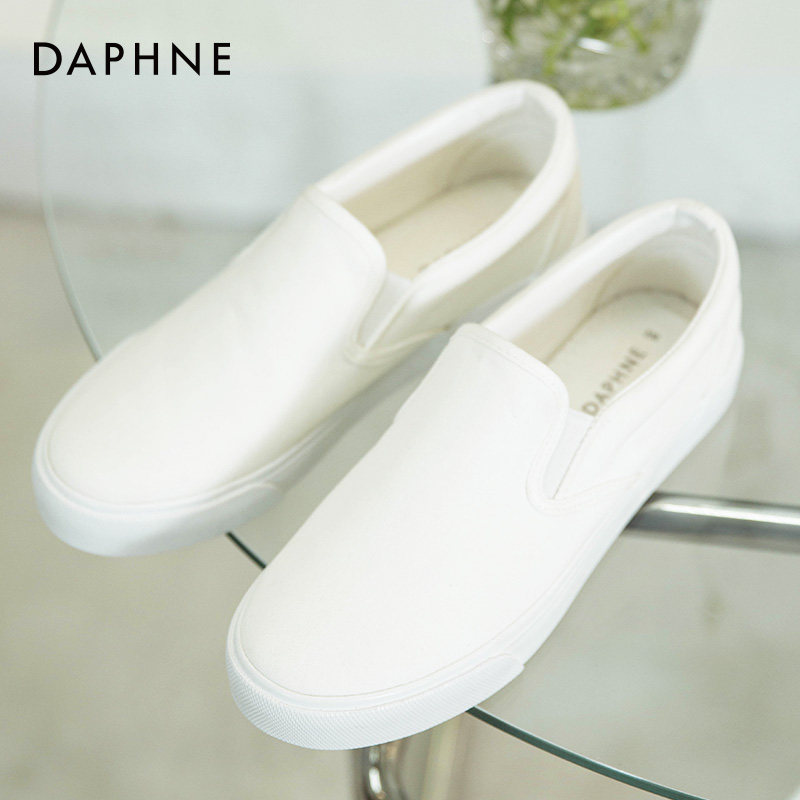 Daphne Little White Shoes Woman 2022 New Spring Summer Women Shoes 100 Hitch Casual Shoes Sloth a foot pedal Canvas Shoes Woman