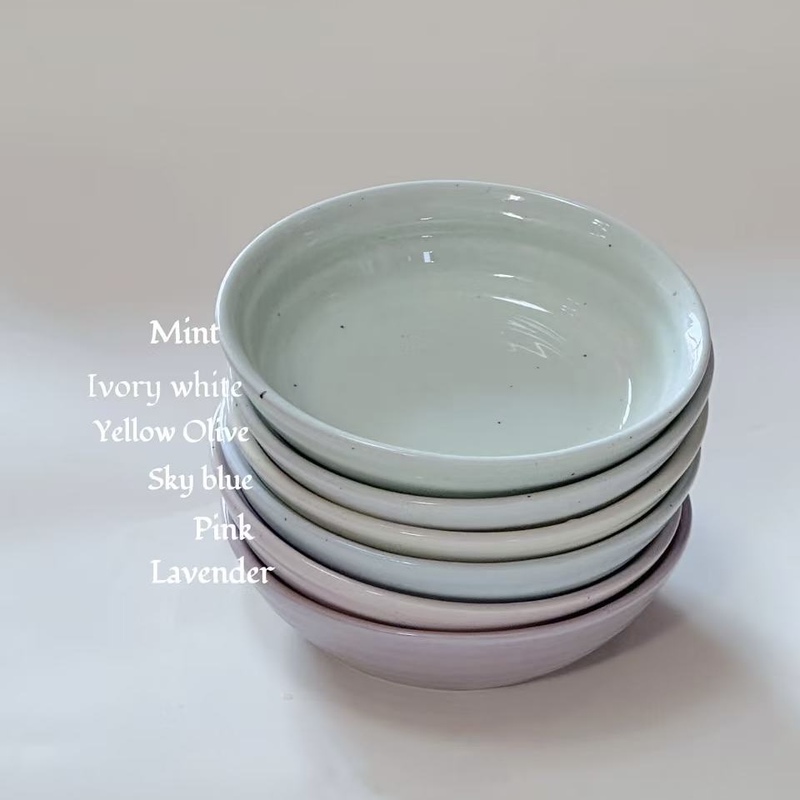 Authentic Korean Imported Yena Handmade Ceramic Grain-Patterned Pre-Meal Bowls and Plates