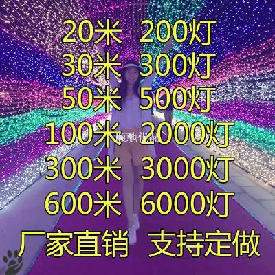 Colorful Lights Outdoor outdoor Spring Festival Advertising Plaque Net Red 50 m plug-in grid Red light sparkling sound Acoustic Costume