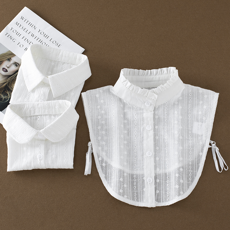 Xiangmeng New Style Fake Collar for Women, Versatile Fake Collar for Sweaters, Decorative Collar with Ruffles, Stand-Up Collar, Fake Collar for White Shirts
