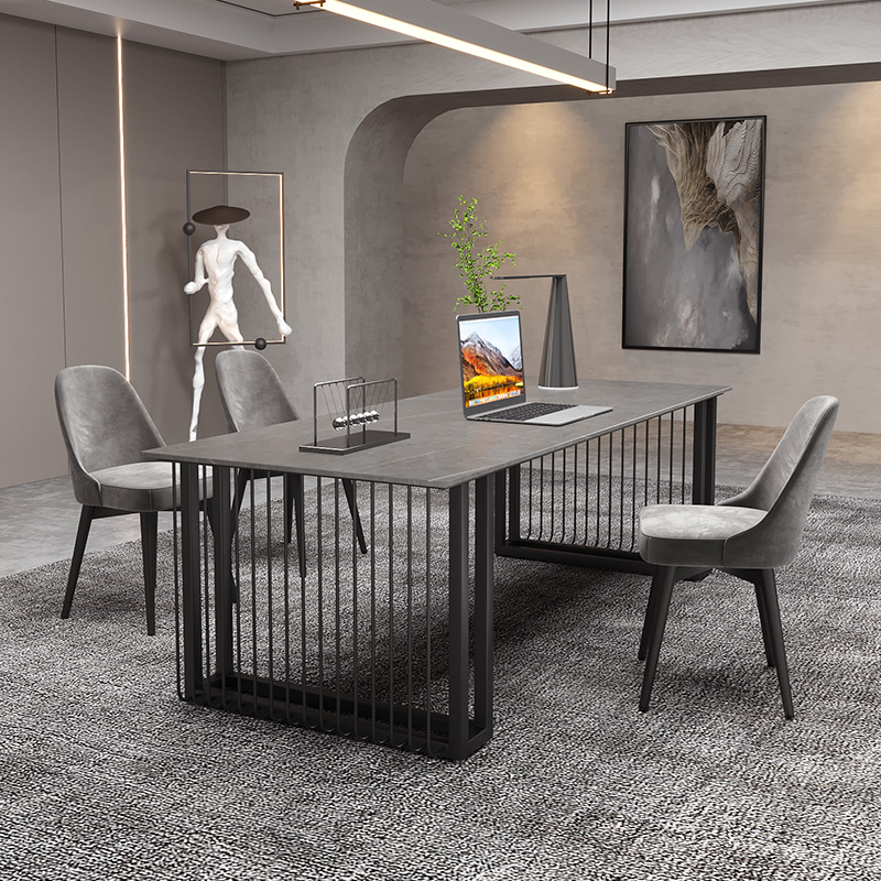 Marble Rockboard Meeting Table Long Table Bar Bench Modern Light Lavish Small 46 people minimalist in talks desk