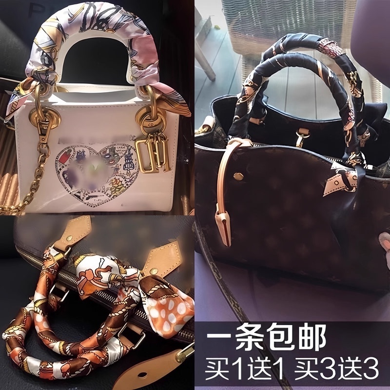 Suitable for Lv Handbags, Tying Bag Handles, Silk Scarves, Bag Straps, Accessories, Women's Scarves, Small Ribbons