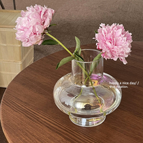 Light Extravagant Minimalist Glass Vase Ins Wind Nordic Wind Transparent Flowers Flower Arrangement Water Bacon Lanterns Vases Decorative Swing Pieces