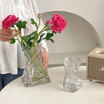 Magic colour folding paper vase ins light and luxurious advanced senses glass vase art hydropeter living-room home pendulum