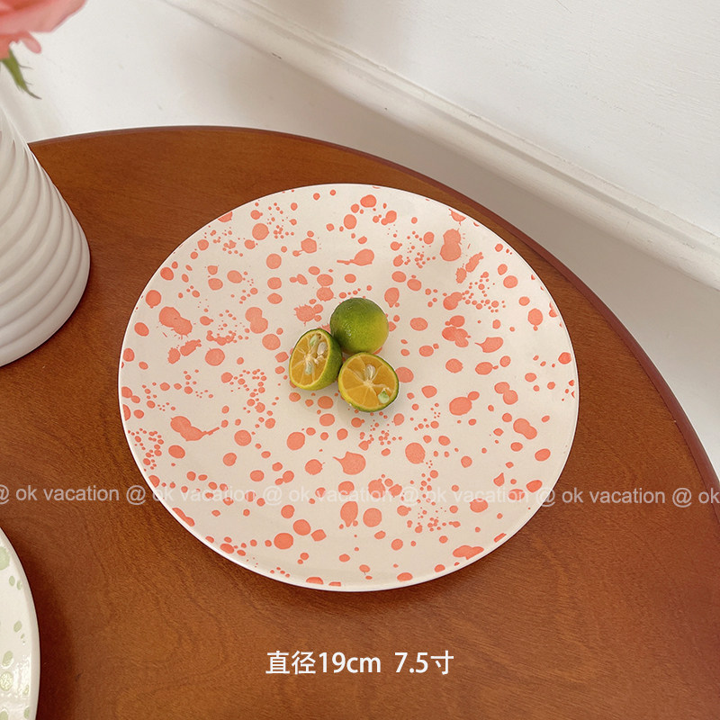 In retro-niche ceramic poured ink plate jewelry to include Nordic home decoration dish tableware tableware tableware