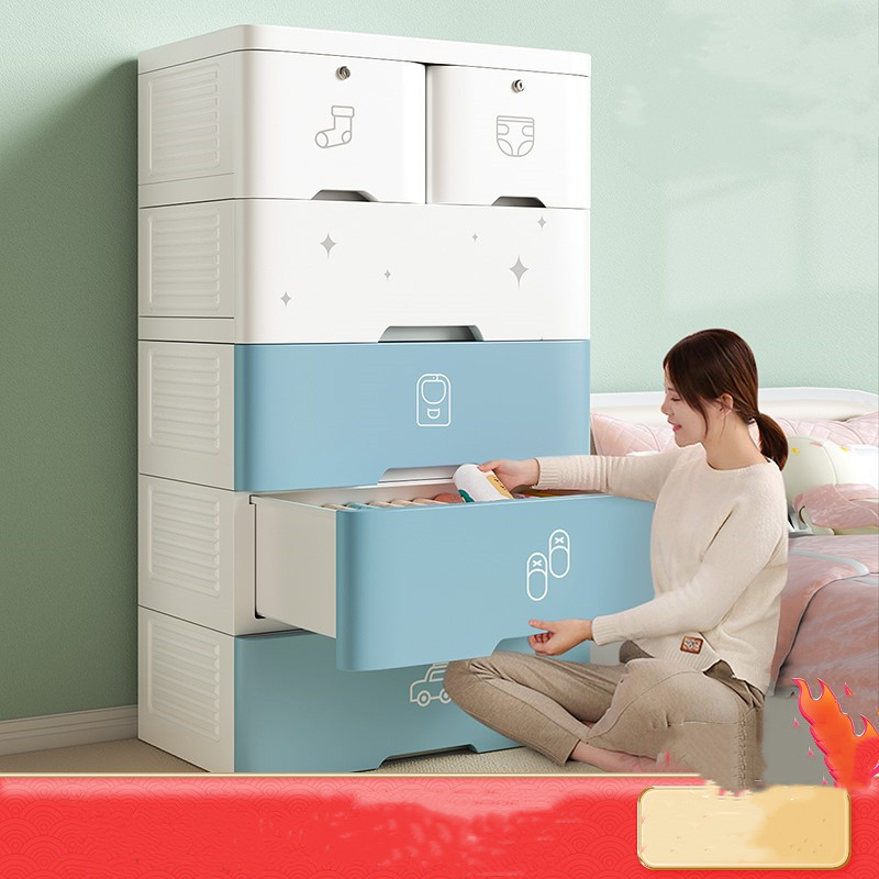 Thickened drawer type storage cabinet multi-layer children's cabinet baby wardrobe household plastic chest of drawers