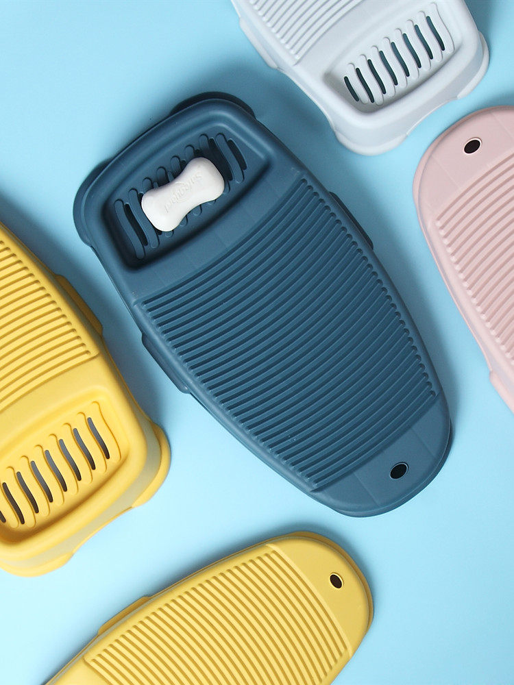 Thickened Laundry Plate small Number of washboard Anti-slip Mini Laundry plate Home Laundry basin with soap tank Laundry washboard