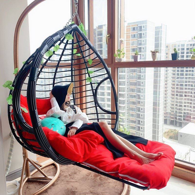 Rocking chair Bedroom Cradle Chair Adult Hoist Chair Double Can Lie Home Living Room Balcony Small Household Type Nordic Wind