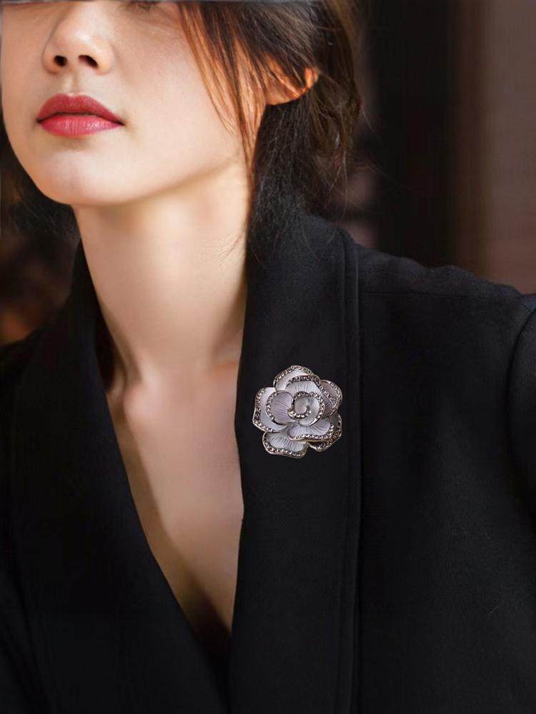 Outlet Brand Clearance Sale Discount Bargain Rose Corsage Camellia Brooch Versatile Accessory Exquisite Women's Accessory