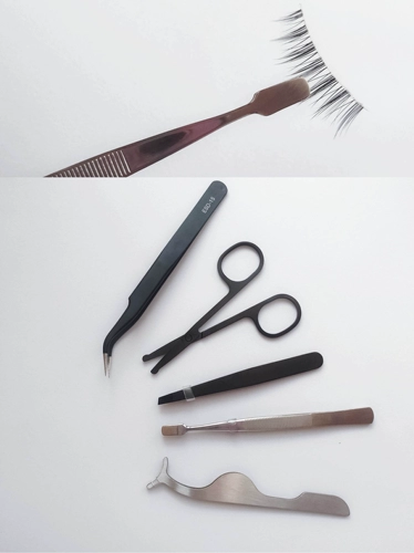 Накладные ресницы, пинцет для ресниц для наращивания, косметические ножницы, комплект