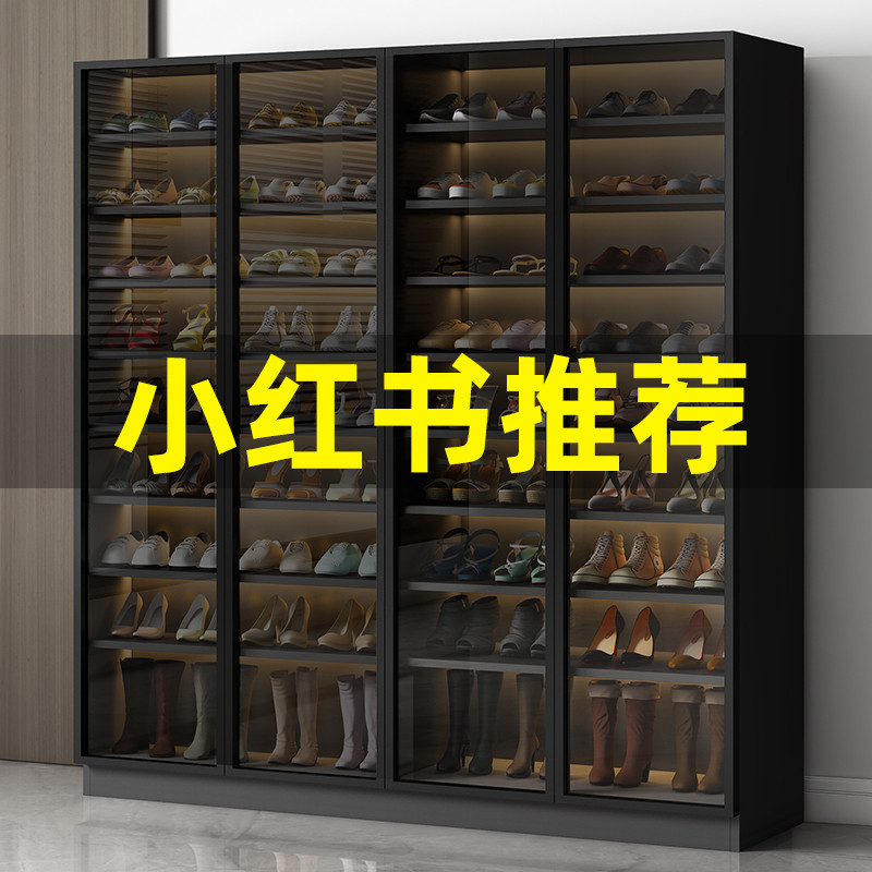 Glass shoe cabinet Home doorways House of doors 2023 new indoor large capacity entrance door multilayer minimalist lockers-Taobao