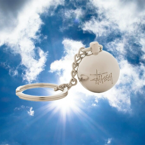 Spot Stussy Metal Silver № восьми для мяча Metal 8 Ball Caychain модные аксессуары