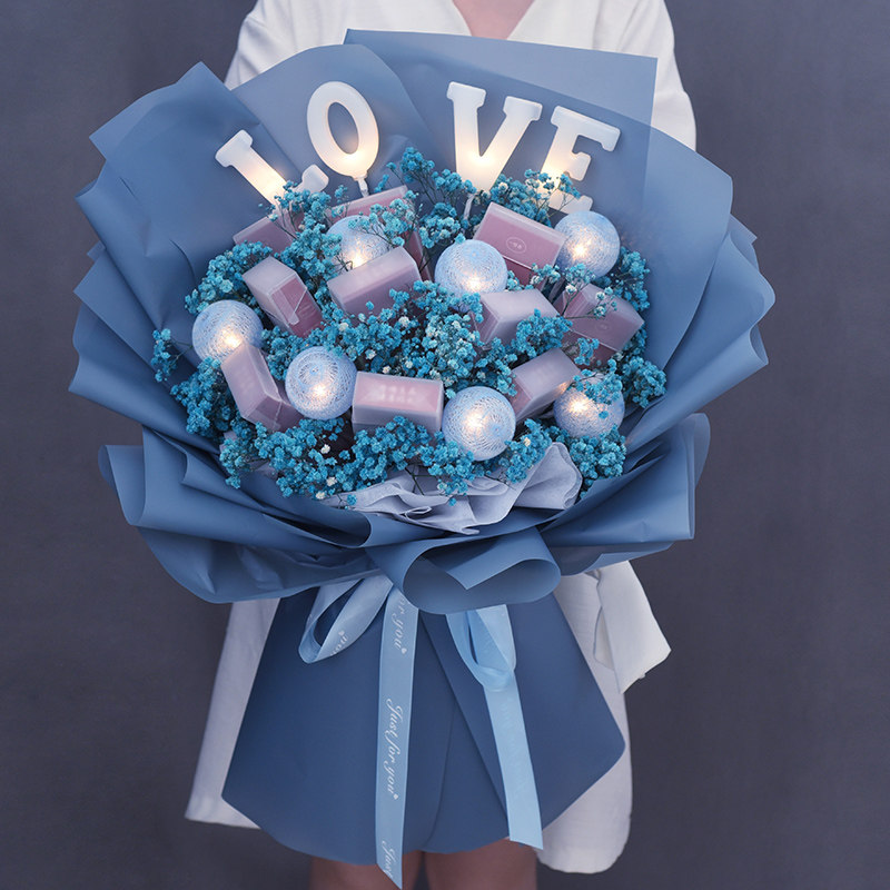 Tea Scented Smoke Full of Star Dried Flowers Bouquet Soap Flowers Rose to Dad Men's Friend Creative Husband Birthday Gifts-Taobao