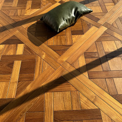 Square log parquet authentic Myanmar teak pure solid wood flooring Versailles For Home bedroom floor heating factory outlet