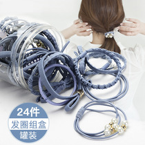 Adult leather band does not hurt hair cord Korean hair accessories Hairband tie hair rubber band Little girl headgear 24 sets