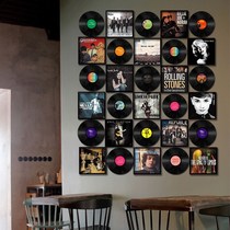 American retro vinyl record bar combination hanging painting creative milk tea shop decoration background wall poster pendant