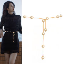 Waist chain female summer elegant pearl fine simple Joker skirt belt decoration dress skirt new