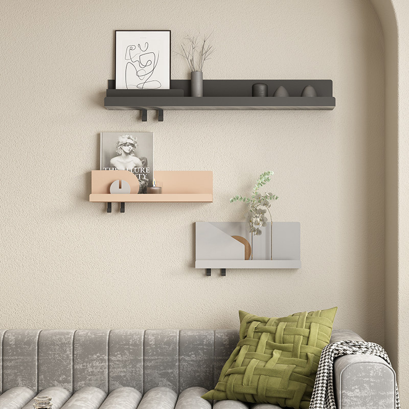 Wall Nordic Iron Art Shelf Living Room Sofa TV Decorative Rack Dining Room Wall-mounted partition Bedrooms Xuanguan Bookshelf