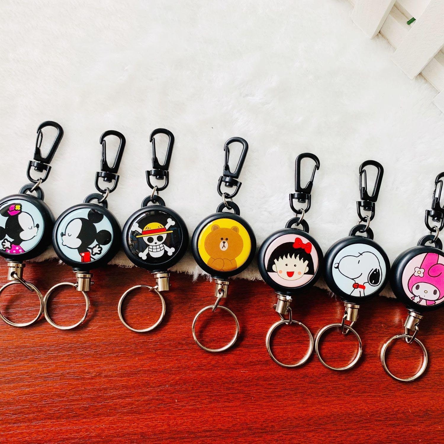 Key ring with telescopic easy-to-pull buckle wire rope telescopic buckle anti-lost high-elasticity car key accessories high-end sense