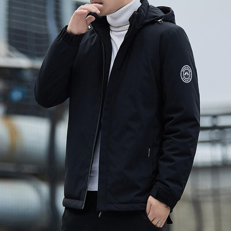 Romon High-End down Jacket with White Duck Down, Warm and Slim-Fit, Windproof for Spring and Autumn, with Detachable Hood, Thickened and Warm Men's Coat Romon High-End down Jacket with White Duck Down, Warm and Slim-Fit, Windproof for Spring and Autumn, with Detachable Hood, Thickened and Warm Men's Coat