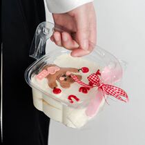 Childrens Day portable small cake box surprise transparent 4 5 inch four five inch packaging box disposable baking