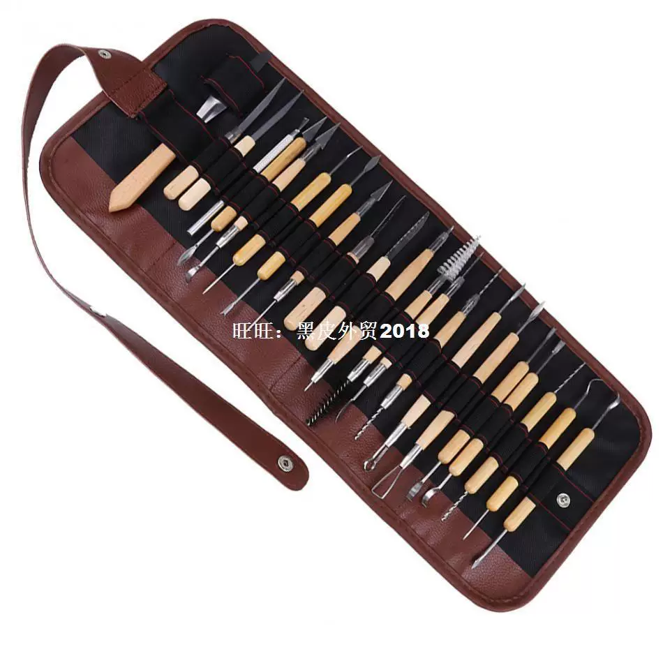 «22PPCS PROESSIONAL WOSVDOFDEN METAL CLAY Sculure Molding TCA»