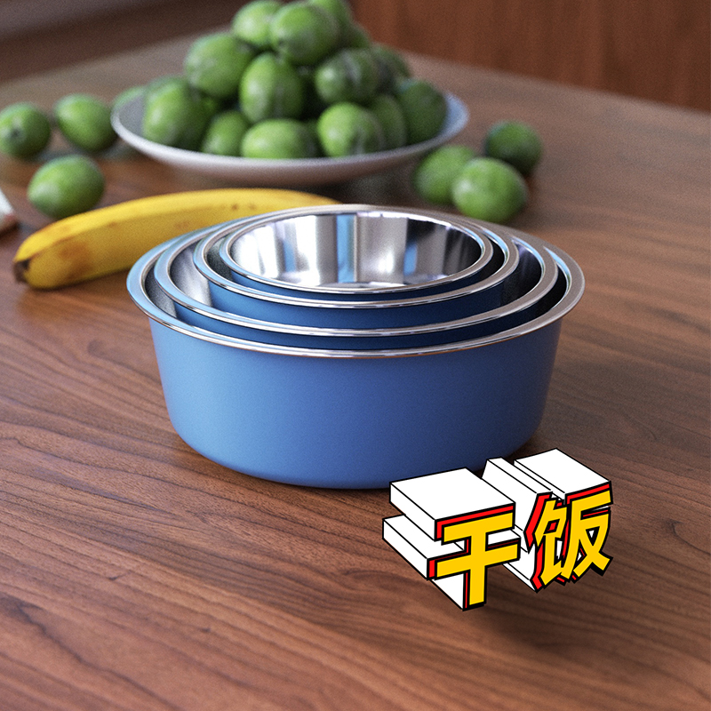 Dog bowl anti-overturning stainless steel dog bowl bowl single bowl cat water bowl dog bowl large dog all-in-one food bowl dog cat food bowl