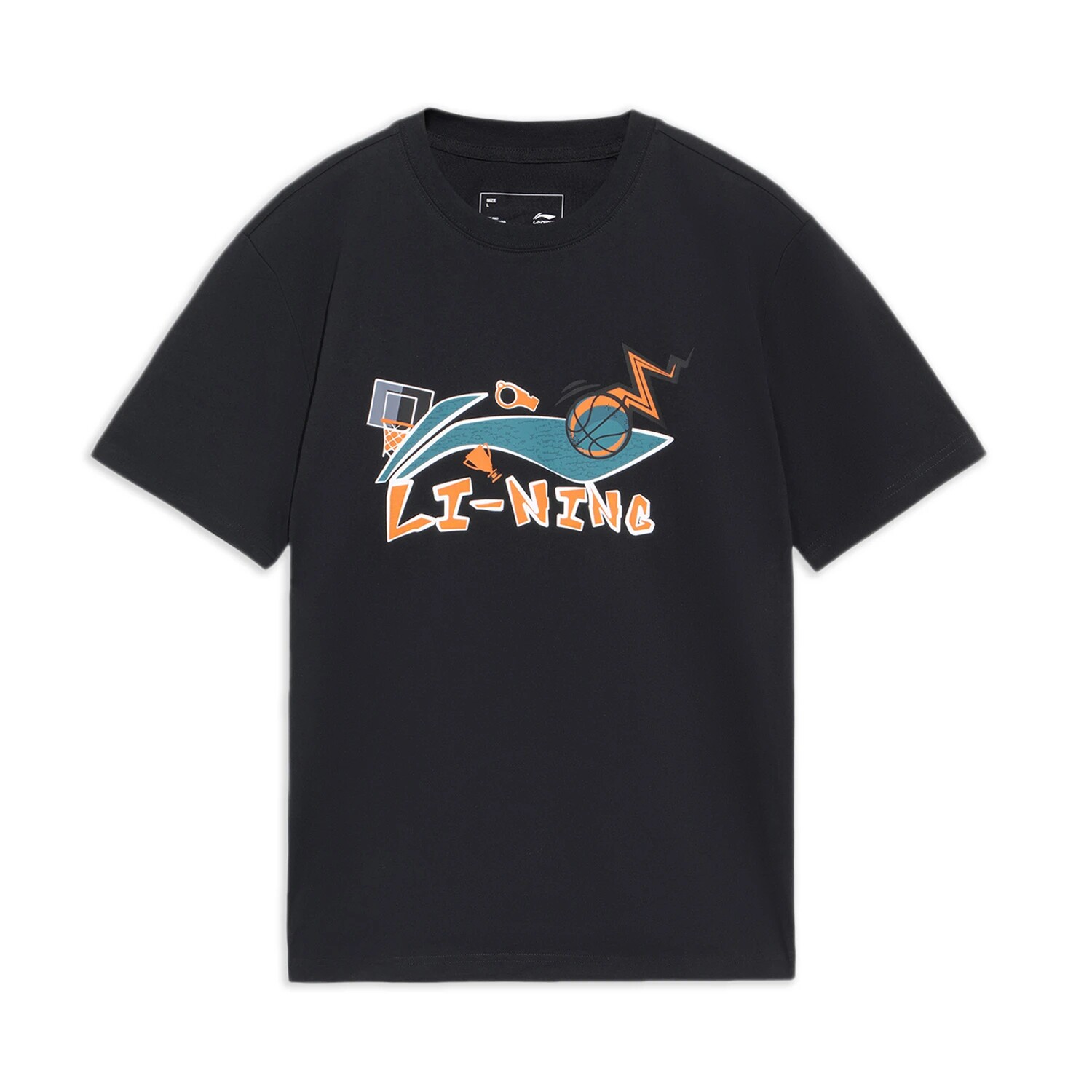 Li Ning short-sleeved T-shirt printing sports fashion men's round neck top spring casual knitted sportswear AHSS591