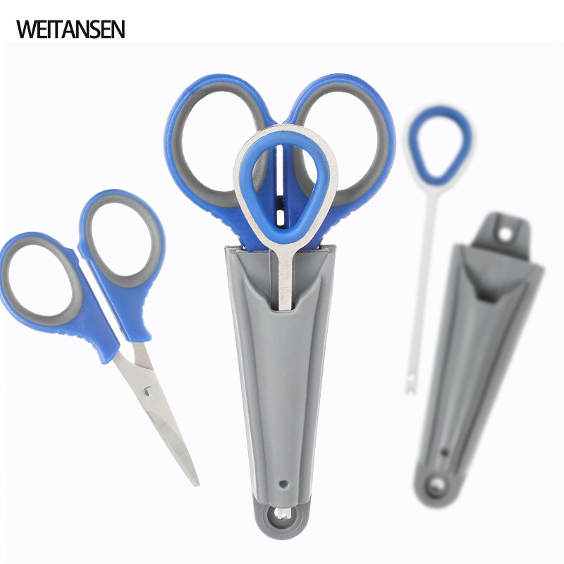 Fishing small scissors fishing box with three in one portable vibrant horse fishing stainless steel line cutting lead cutting accessories