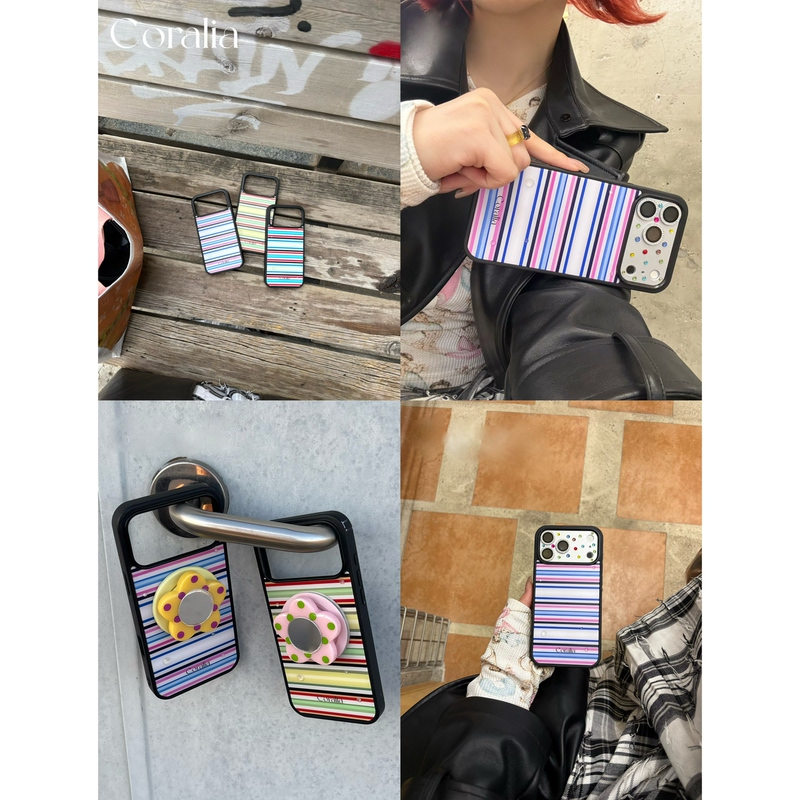 Coralia Original Design Exclusive Model Simple and Stylish Striped Style with Rhinestone Black Edge Magnetic Phone Case Matte Full Coverage Three-Dimensional Rhinestone Case Coralia Original Design Exclusive Model Simple and Stylish Striped Style with Rhinestone Black Edge Magnetic Phone Case Matte Full Coverage Three-Dimensional Rhinestone Case