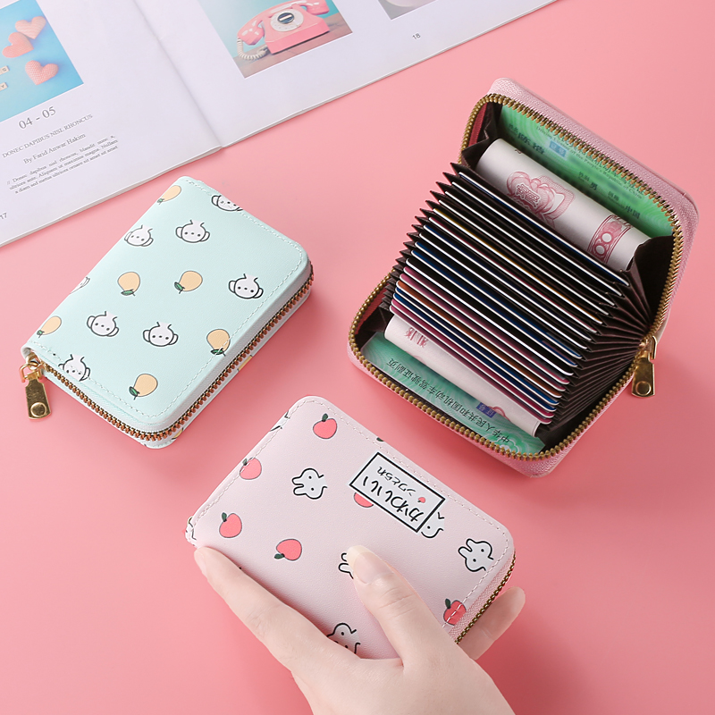 Net red card bag female compact multi-card position exquisite large-capacity anti-theft brush Korean version of the driver's license cute all-in-one coin purse