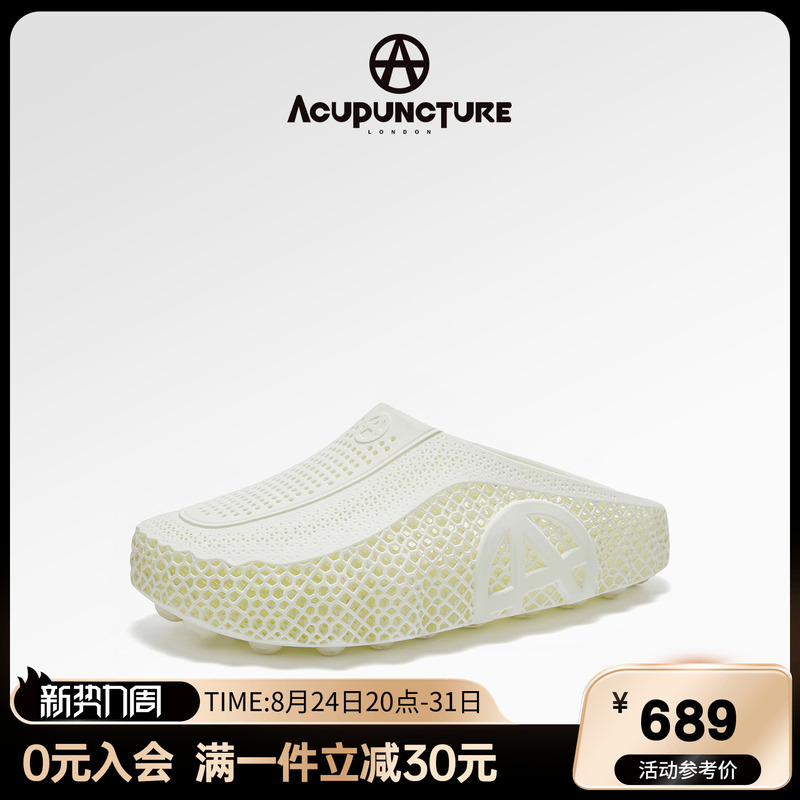 ACUPUNCTURE Summer 3D Printed Shoes Hollow-Out Closed-Toe Slippers for Men 2026 New Sandals