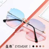 New Rimless Cut Edge Sunglases Fashion Polygon Sunglases O